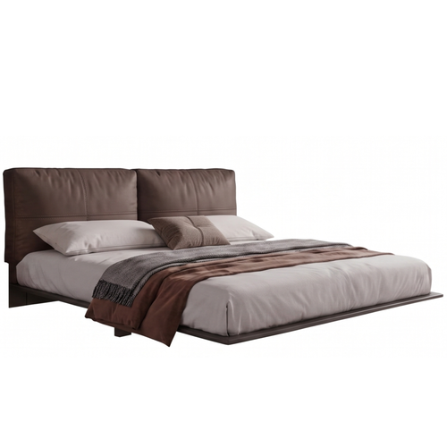 Right view of the Ashborne low-profile bed with cushioned headboard