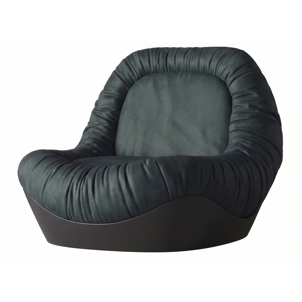 Right view of the Cinder low-profile sculptural lounge chair