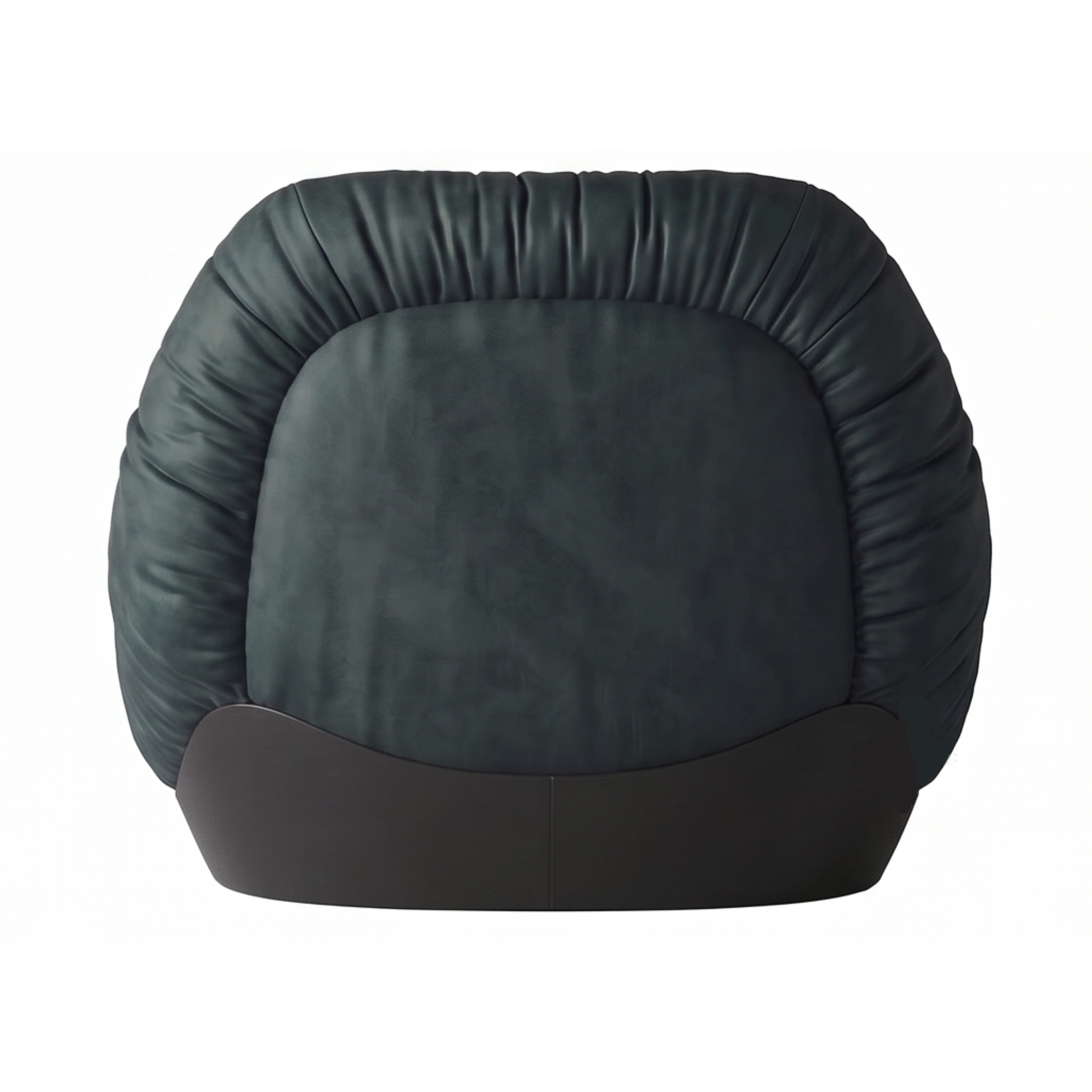 Back view of the Cinder rounded lounge chair and curved base