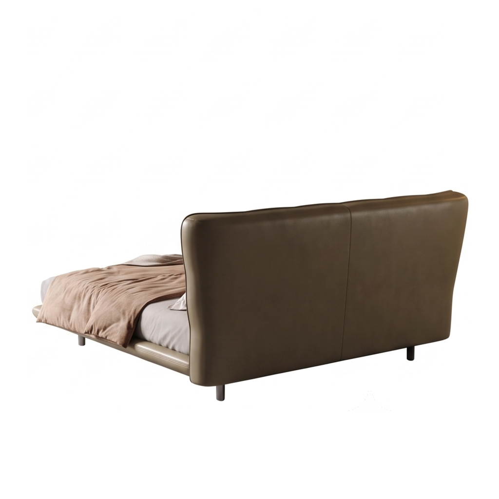Back view of the Crema upholstered wingback headboard