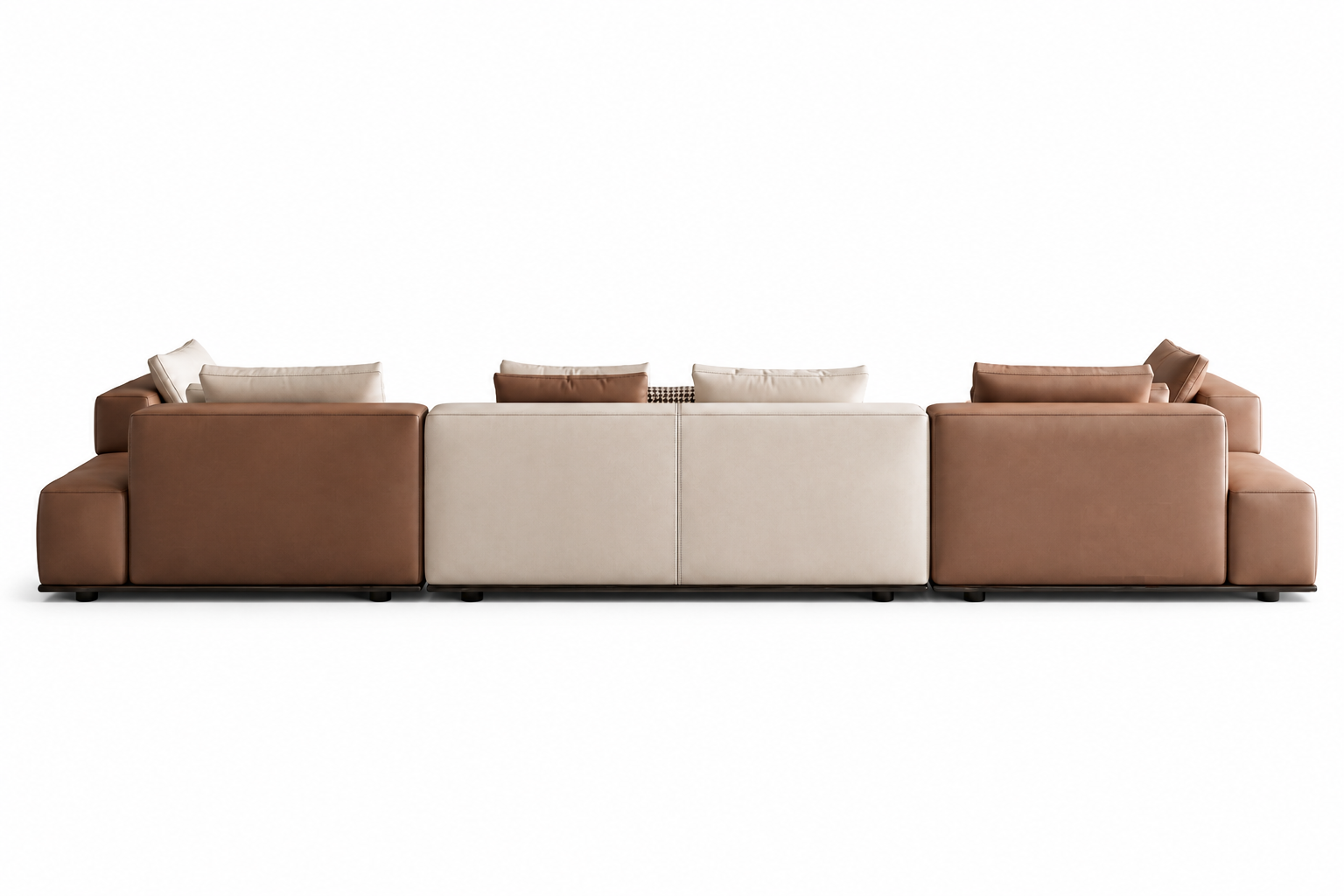 Back view of the Cremont low-profile modular sectional sofa