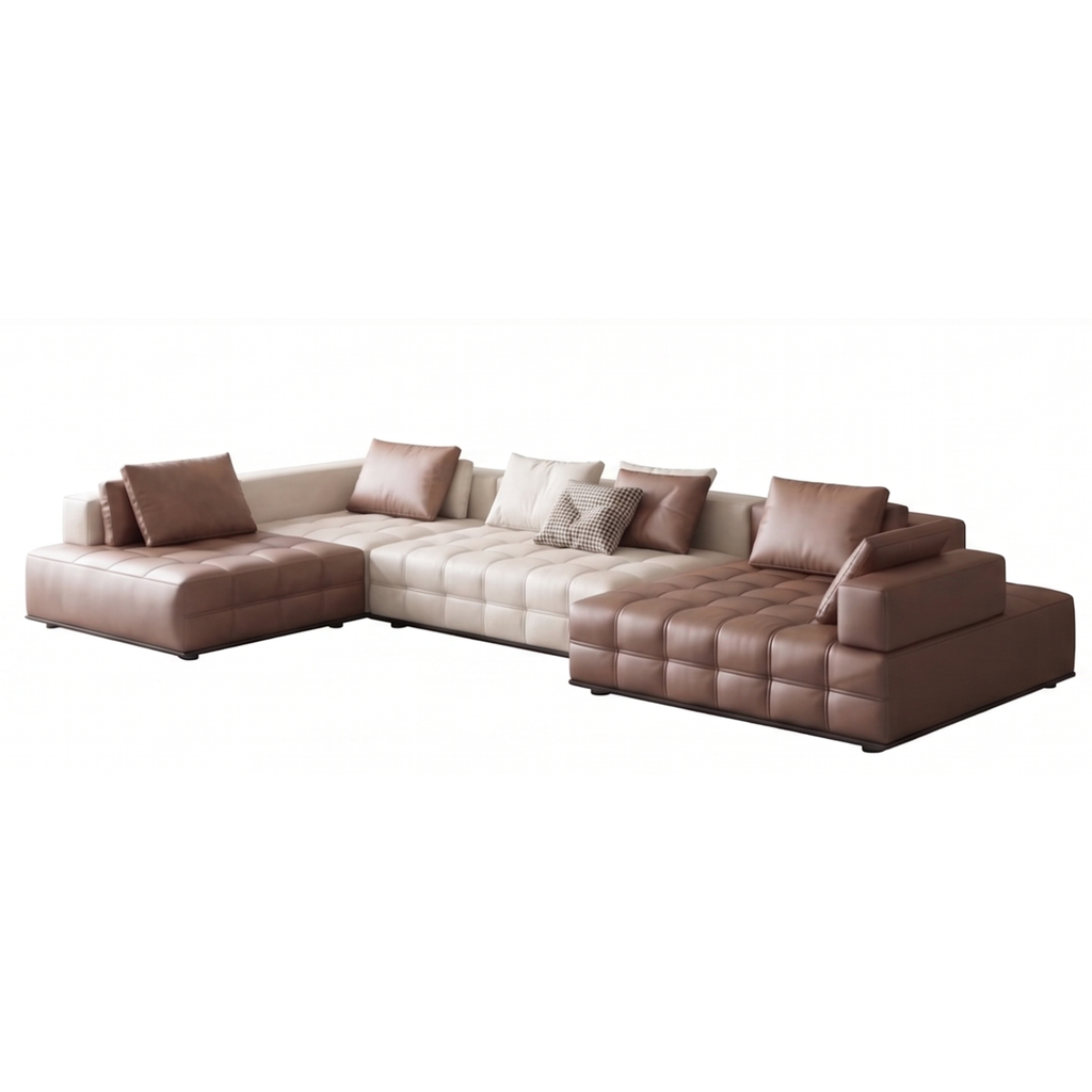 Cremont channel-tufted sectional sofa with right-facing chaise