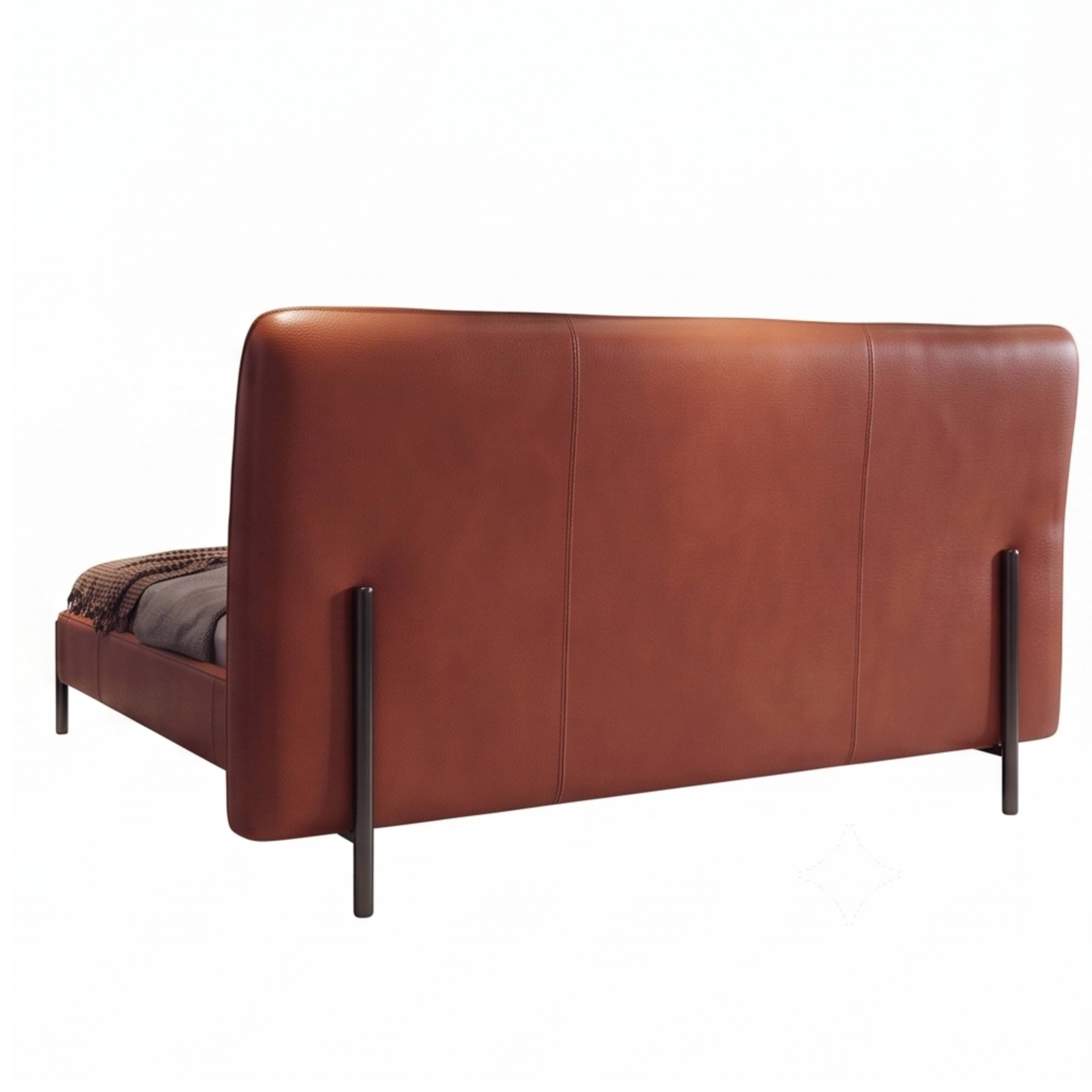 Back view of the Ember curved upholstered headboard