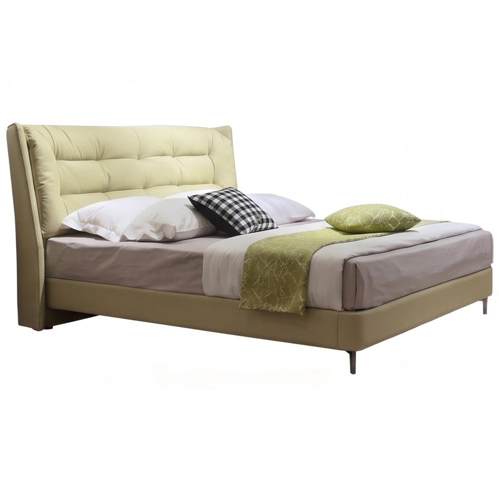 Right view of the Fernwing green upholstered bed