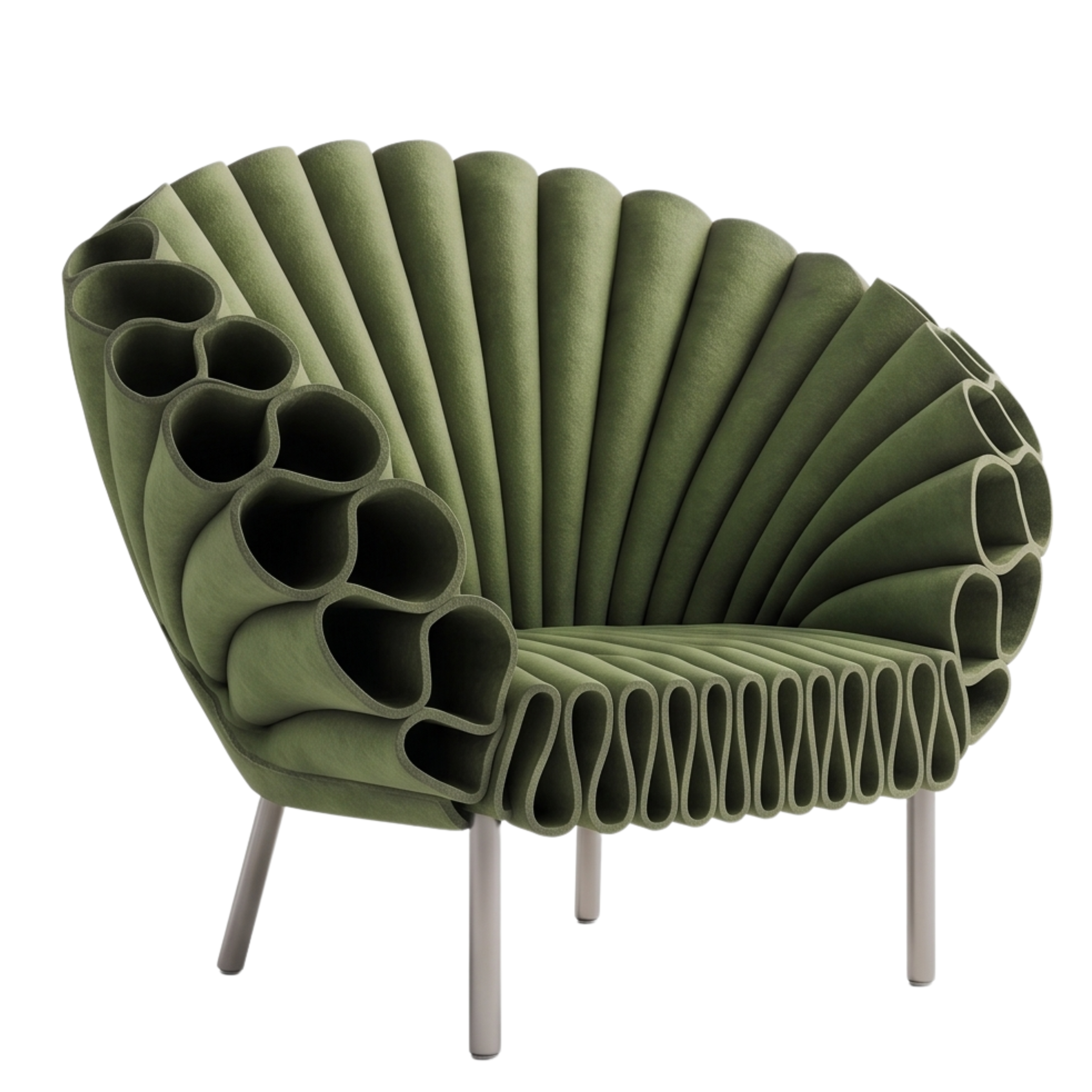 Side view of the Floraverde sculptural botanical chair