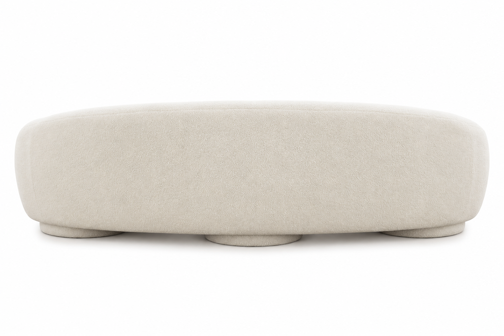 Back view of the Flufra sofa and continuous curved back