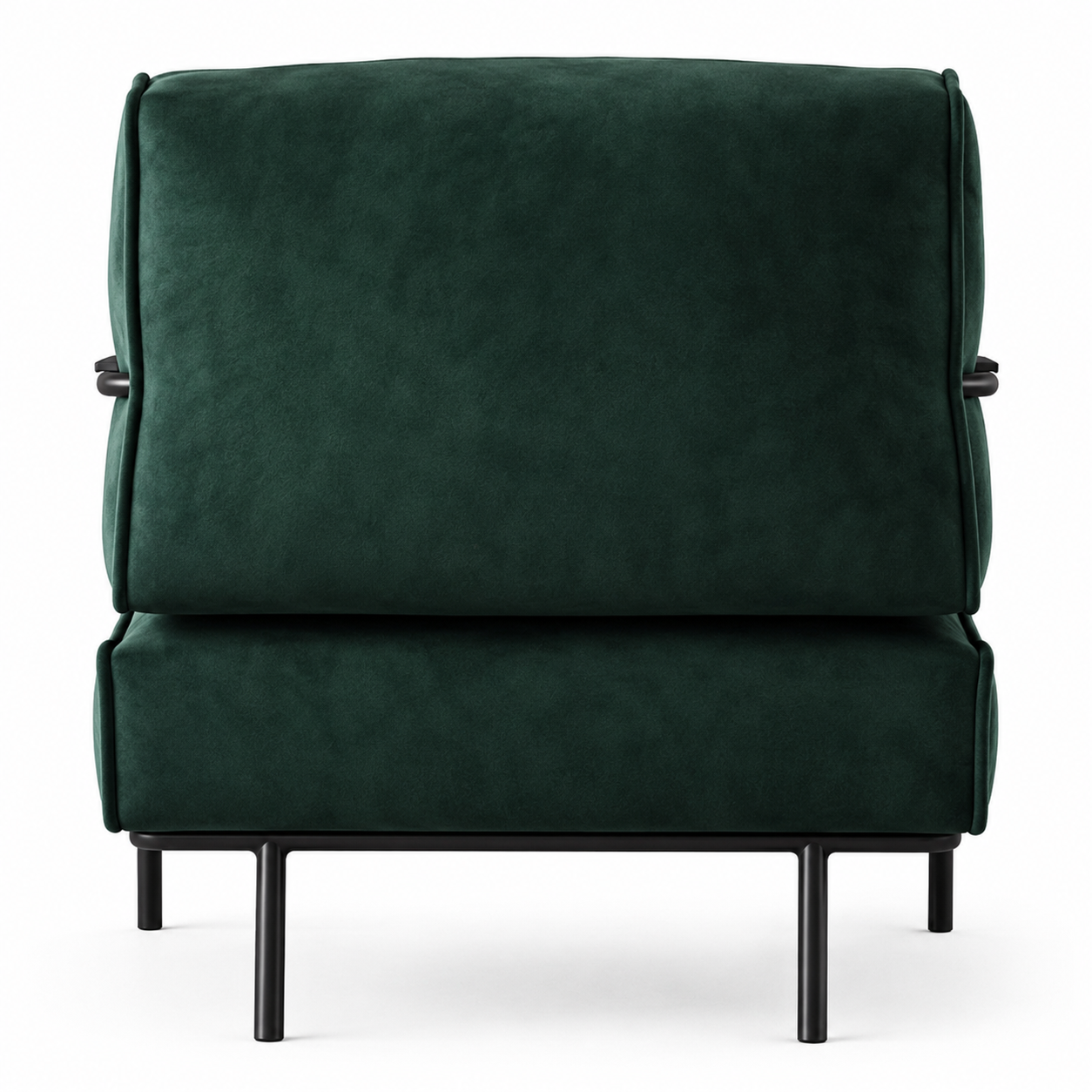 Back view of the Huntley lounge chair and structured back cushion