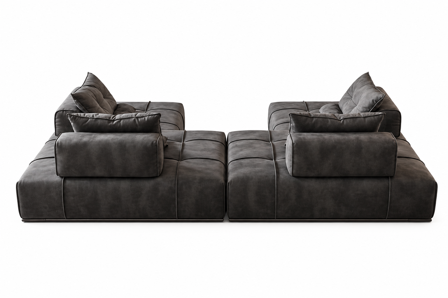 Back view of the Libero floor-level modular sofa arrangement