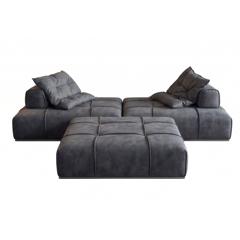 Libero modular sofa arranged as separate floor-level lounge seats