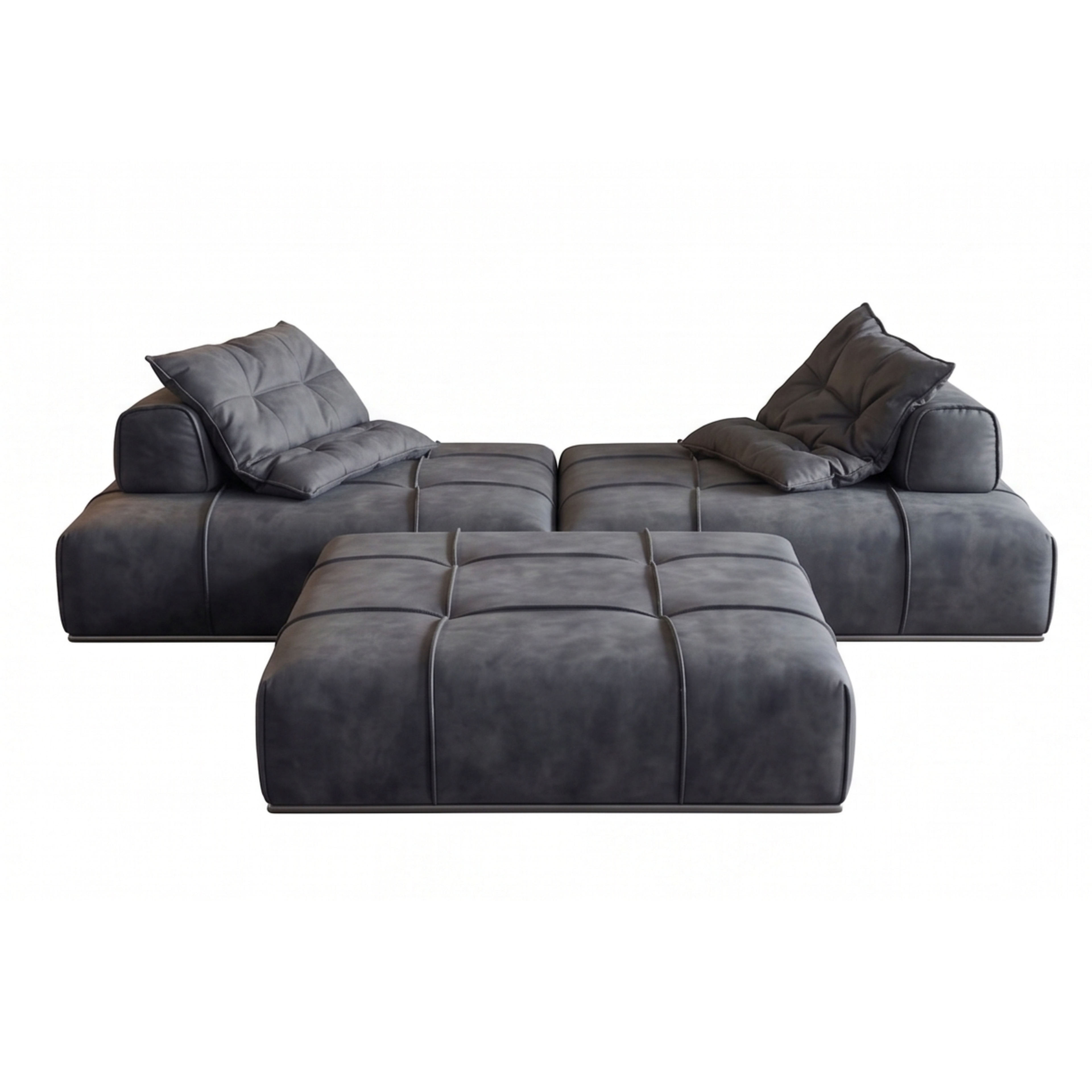Libero modular sofa arranged as separate floor-level lounge seats