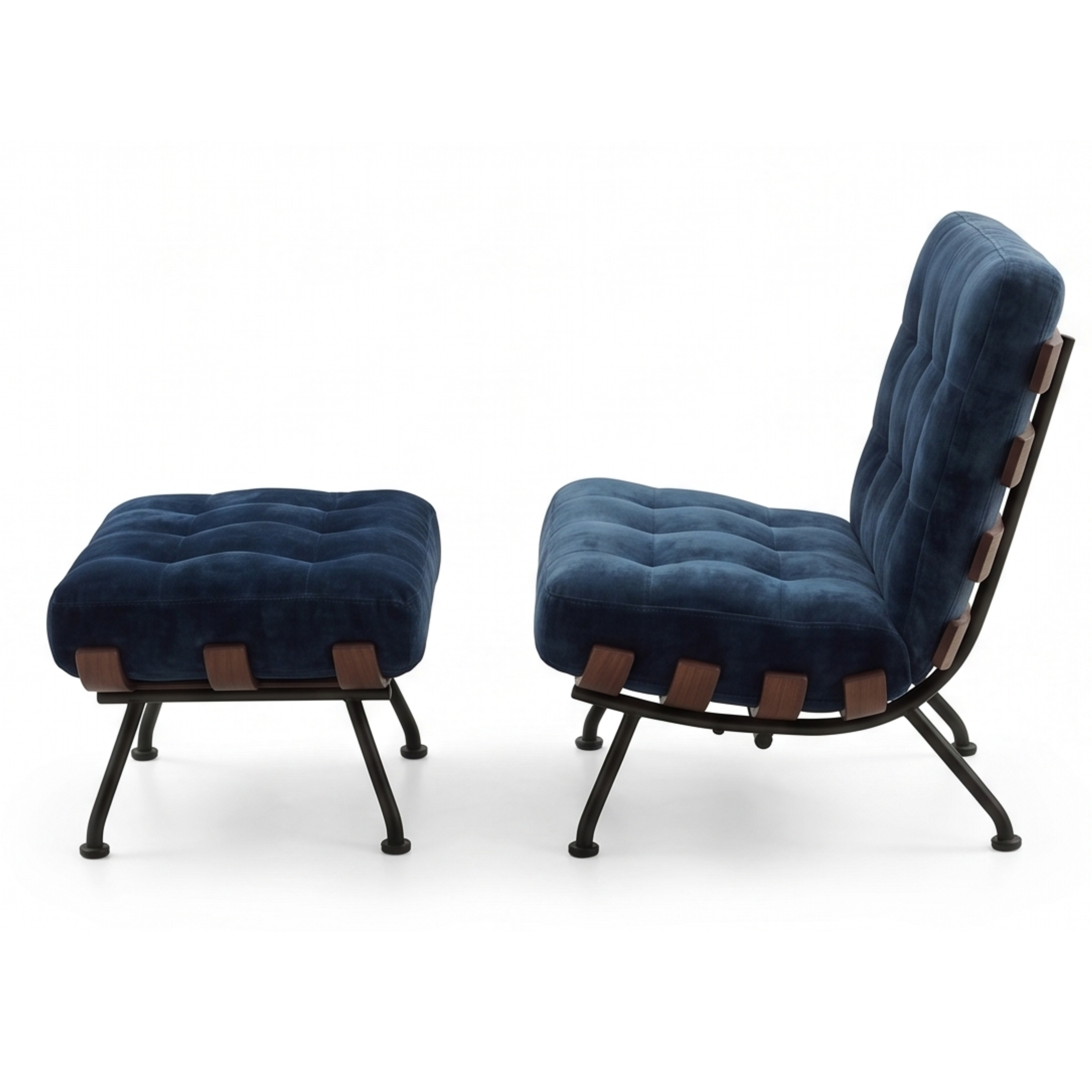 Lounova lounge chair with footstool arranged for relaxed seating