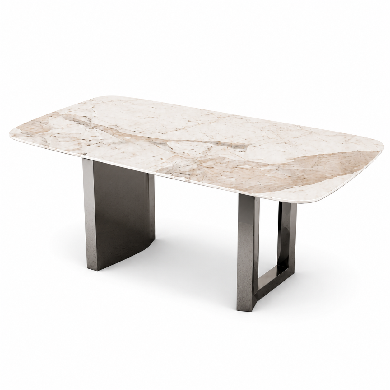Top view of the Monumenta double-pedestal dining table
