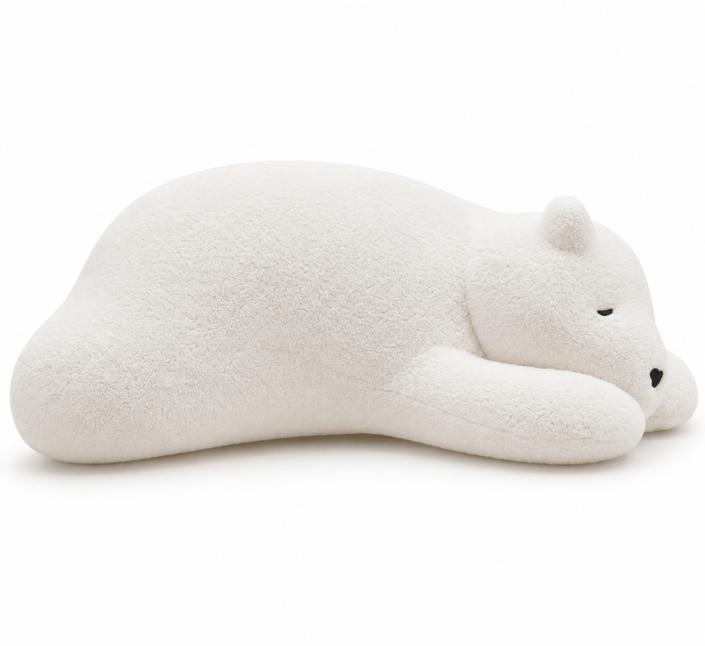 Front view of the Nanuk ivory sculptural lounge chair