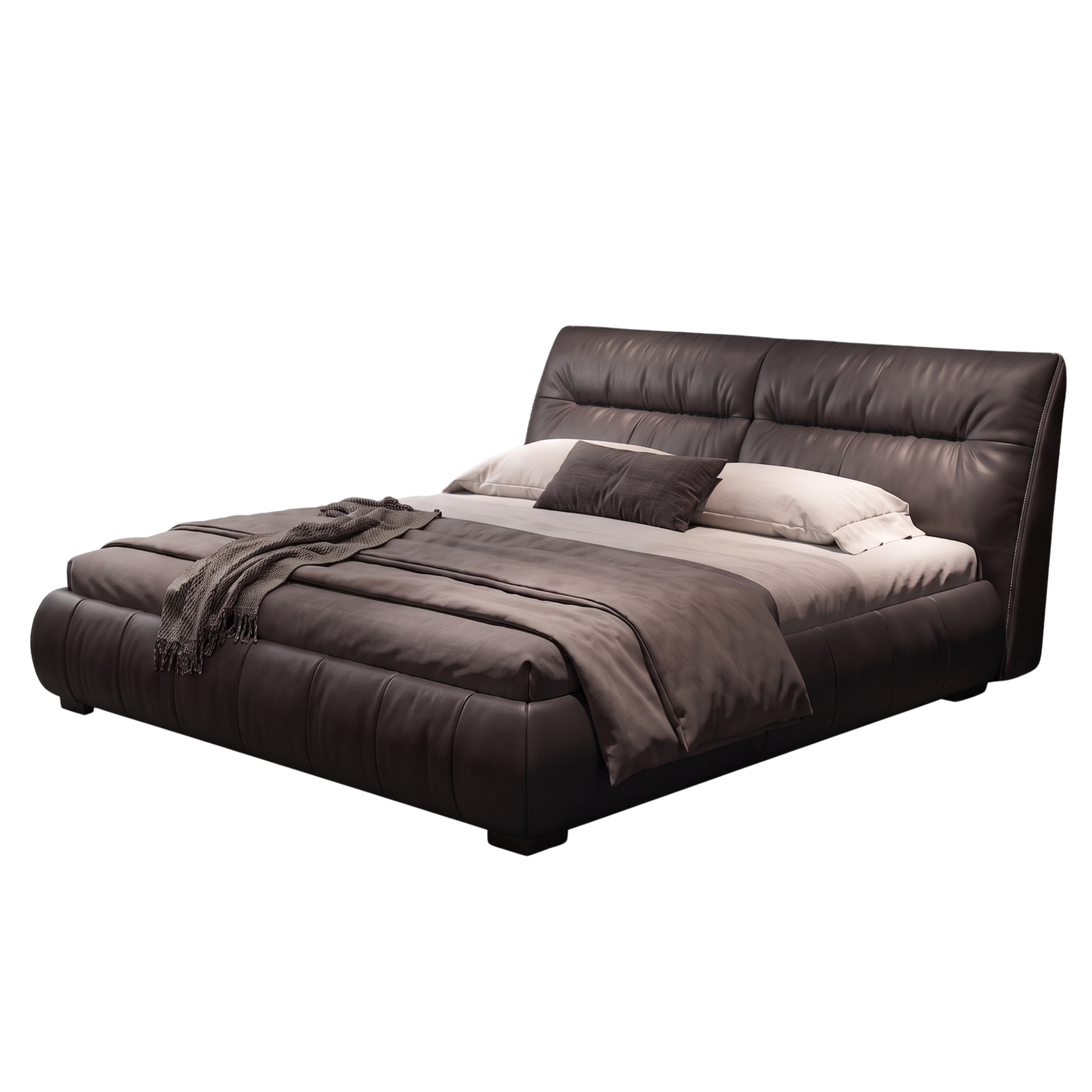 Left view of the Noctura sculpted cocoon bed