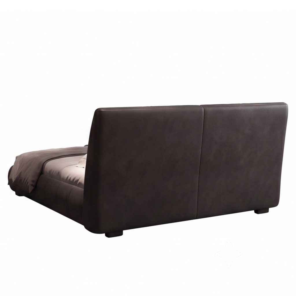 Back view of the Noctura padded headboard and upholstered frame
