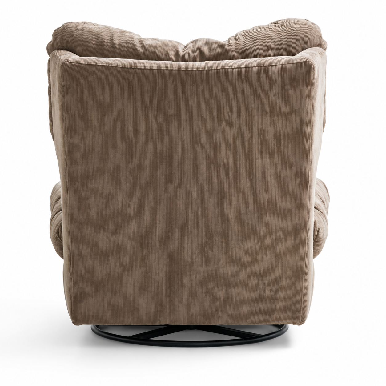 Back view of the Restla tufted swivel lounge chair