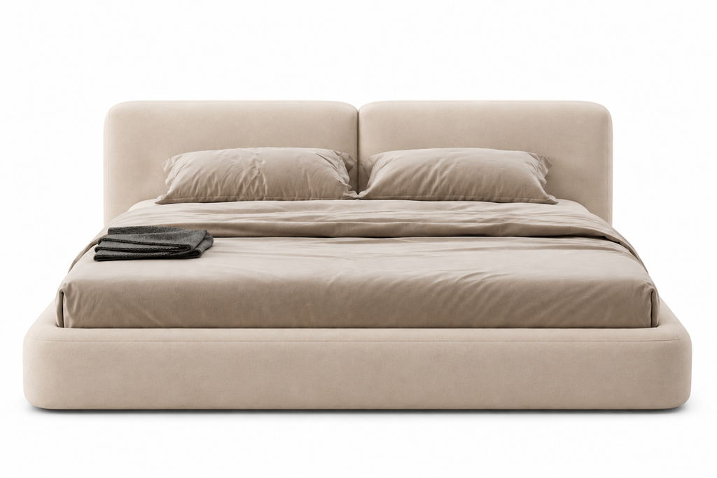 Front view of the Roundel rounded-fold platform bed