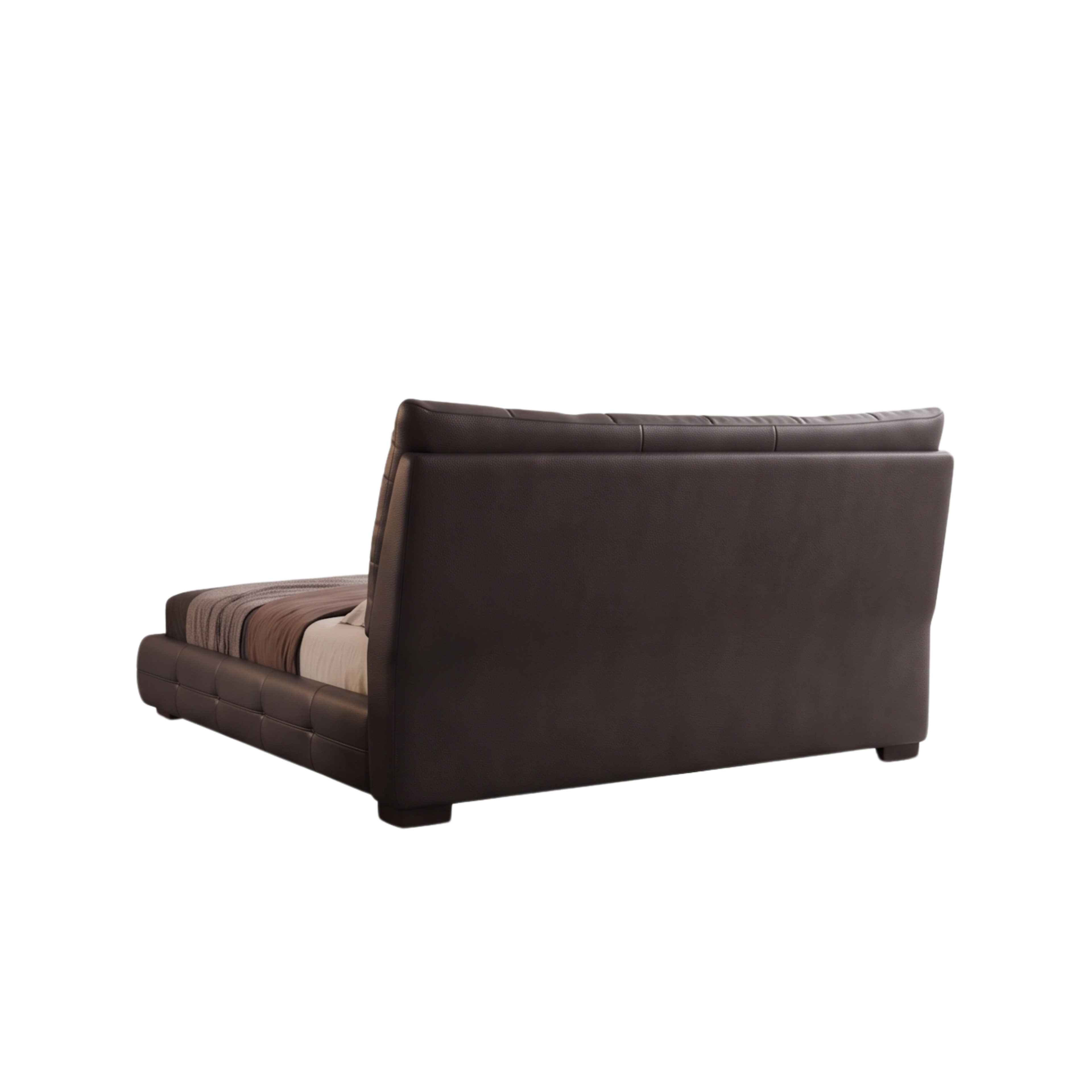 Back view of the Tuffen tall upholstered headboard