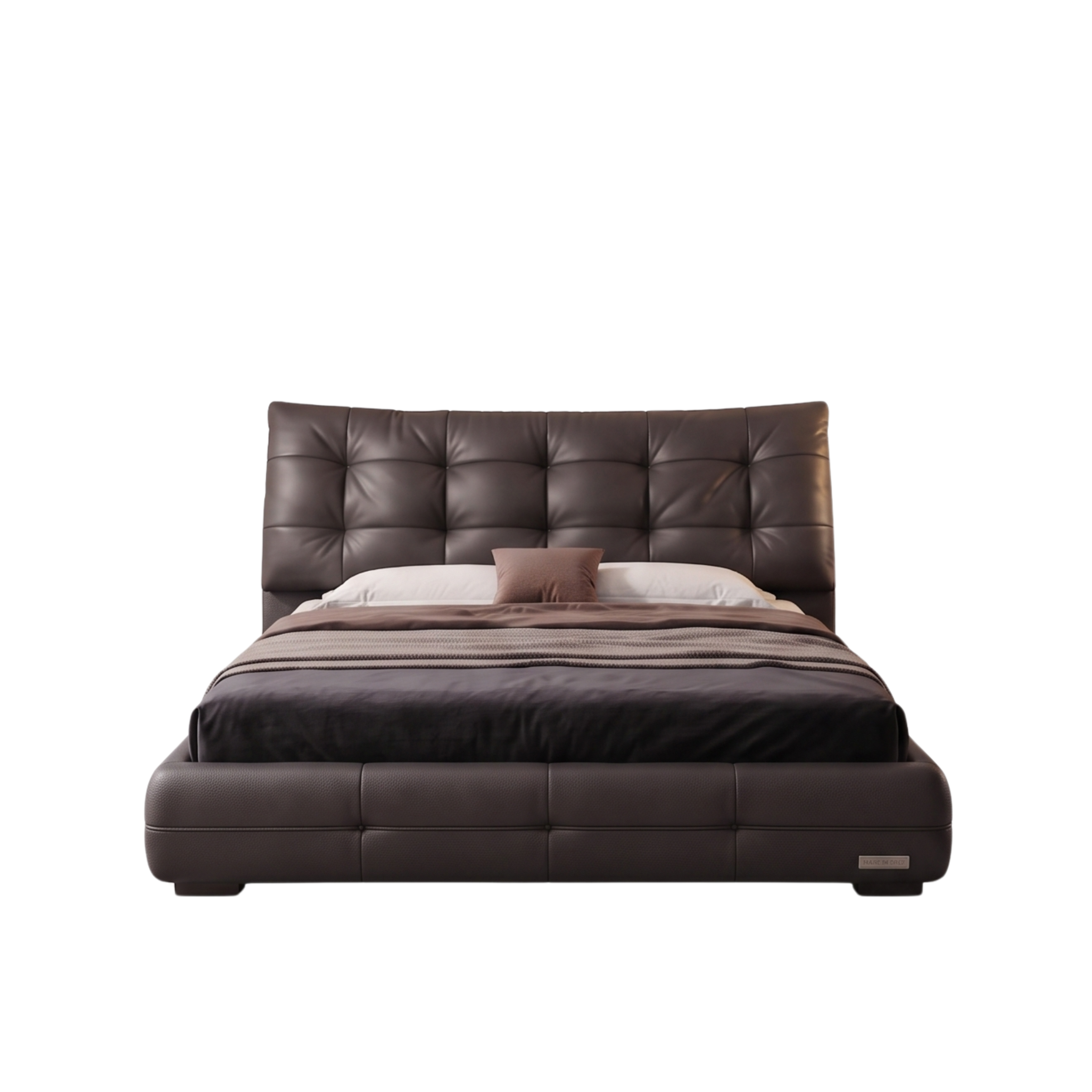 Front view of the Tuffen deep-tufted upholstered bed