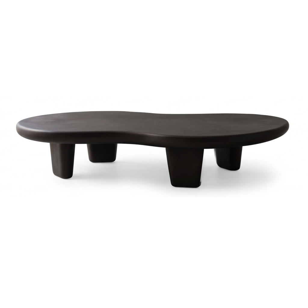 Back view of the Voidstone low-profile fiberglass coffee table