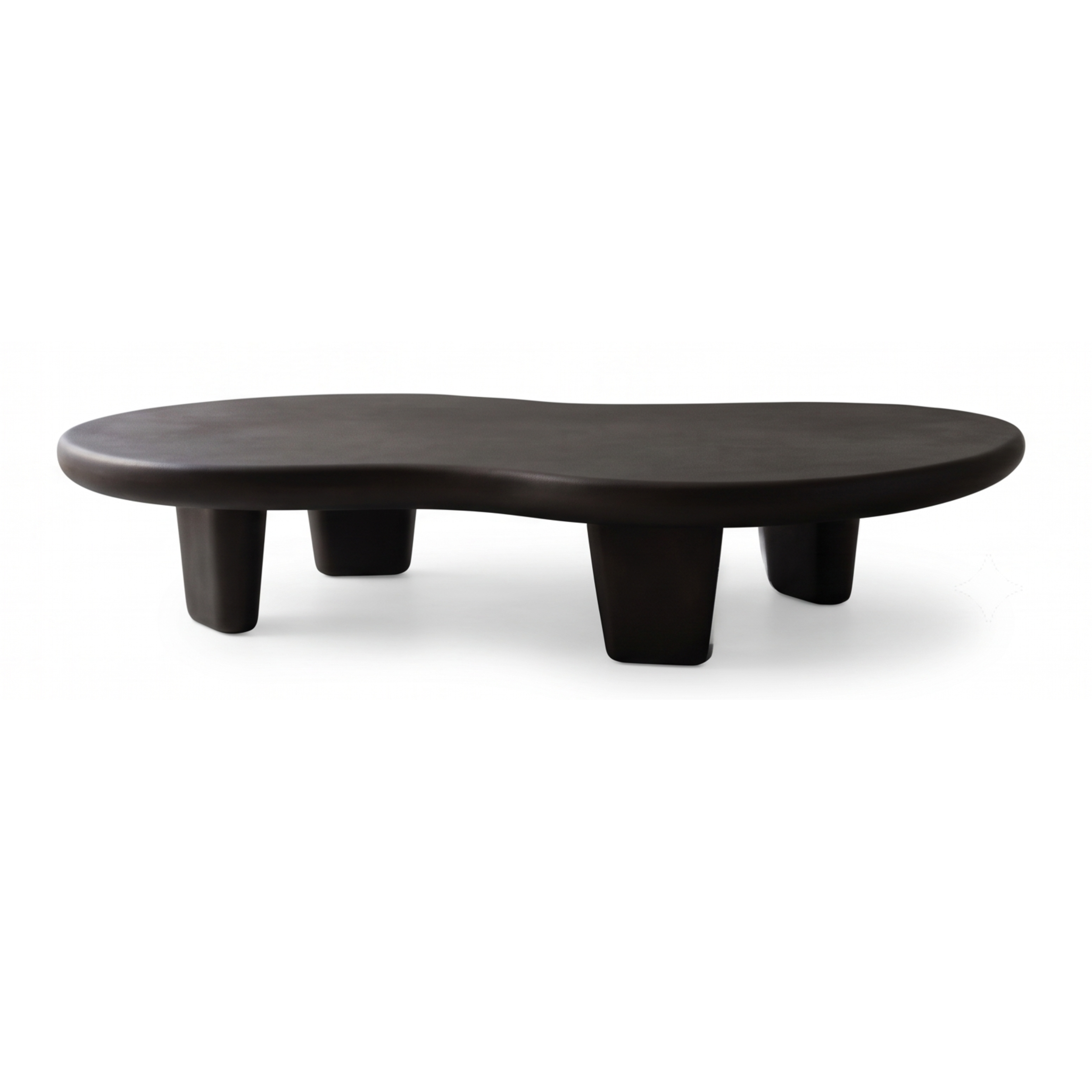 Back view of the Voidstone low-profile fiberglass coffee table