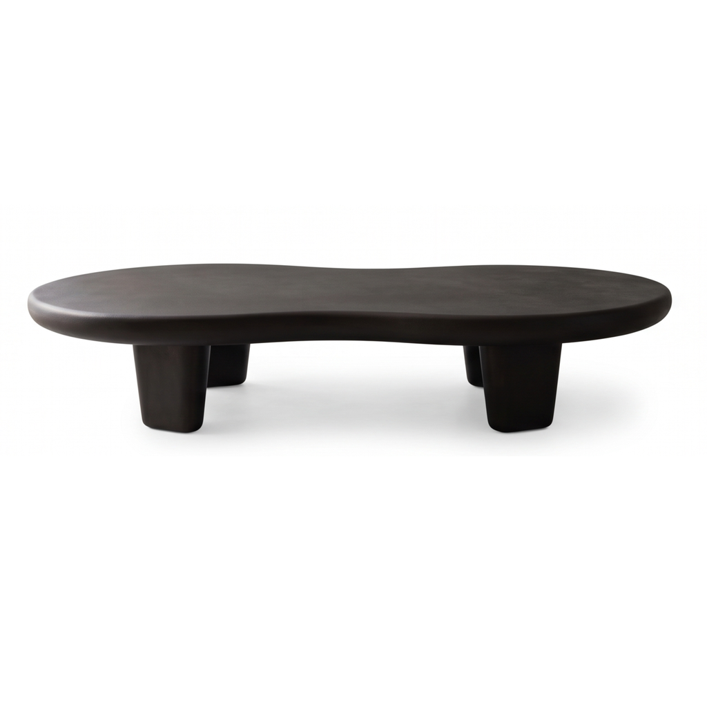 Front view of the Voidstone low-profile fiberglass coffee table