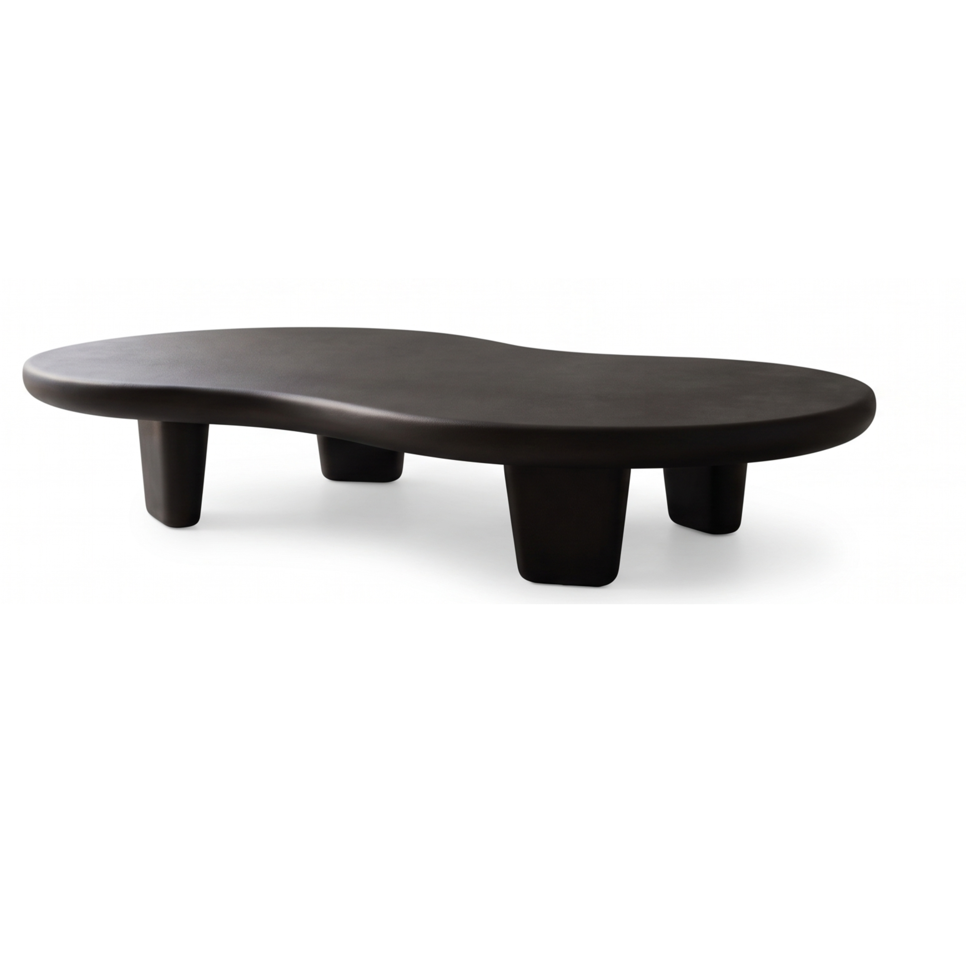 Side view of the Voidstone elongated sculptural coffee table